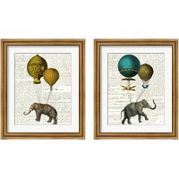 Framed 'Elephant Ride 2 Piece Framed Art Print Set' border=