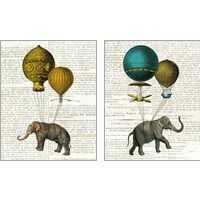 Framed 'Elephant Ride 2 Piece Art Print Set' border=