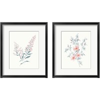 Framed 'Flowers on White Contemporary Bright 2 Piece Framed Art Print Set' border=