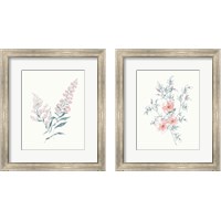 Framed 'Flowers on White Contemporary Bright 2 Piece Framed Art Print Set' border=