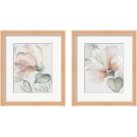 Framed 'Neutral Hibiscus 2 Piece Framed Art Print Set' border=
