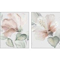 Framed Neutral Hibiscus 2 Piece Art Print Set