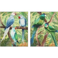 Framed Tropical Birds 2 Piece Art Print Set
