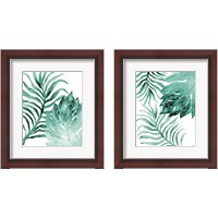 Framed Teal Fern and Leaf 2 Piece Framed Art Print Set