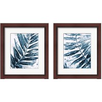 Framed 'Blue Jungle Leaf 2 Piece Framed Art Print Set' border=