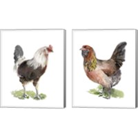 Framed 'Chicken Dance 2 Piece Canvas Print Set' border=