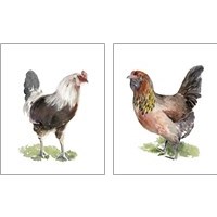 Framed 'Chicken Dance 2 Piece Art Print Set' border=