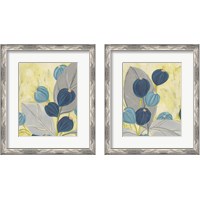 Framed Navy & Citron Floral 2 Piece Framed Art Print Set