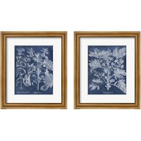 Framed Besler Leaves in Indigo 2 Piece Framed Art Print Set