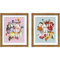 Framed 'Floral Sentiment 2 Piece Framed Art Print Set' border=