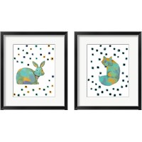 Framed Polka Dot Watercolor Animals 2 Piece Framed Art Print Set