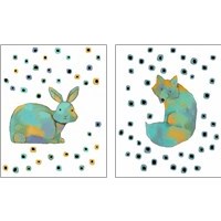 Framed 'Polka Dot Watercolor Animals 2 Piece Art Print Set' border=