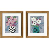 Framed 'Floral Frolic 2 Piece Framed Art Print Set' border=