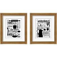 Framed Culinary Love BW 2 Piece Framed Art Print Set