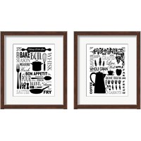 Framed Culinary Love BW 2 Piece Framed Art Print Set