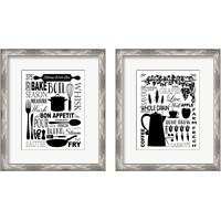 Framed 'Culinary Love BW 2 Piece Framed Art Print Set' border=