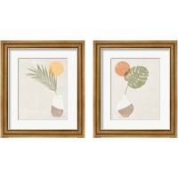 Framed 'Sun Palm 2 Piece Framed Art Print Set' border=