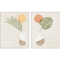 Framed 'Sun Palm 2 Piece Art Print Set' border=