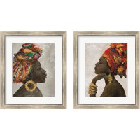 Framed 'Portrait of a Woman 2 Piece Framed Art Print Set' border=