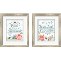 Framed 'Pastel Flower Market 2 Piece Framed Art Print Set' border=