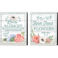 Framed 'Pastel Flower Market 2 Piece Canvas Print Set' border=
