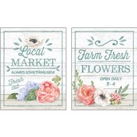 Framed Pastel Flower Market 2 Piece Art Print Set