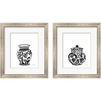 Framed Chinoiserie v2 Black 2 Piece Framed Art Print Set