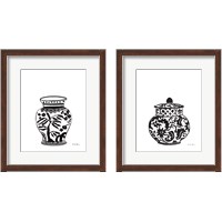 Framed Chinoiserie v2 Black 2 Piece Framed Art Print Set
