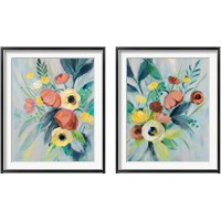 Framed Colorful Elegant Floral 2 Piece Framed Art Print Set