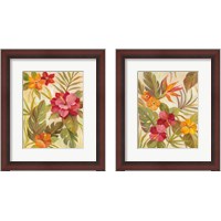 Framed Coral Tropical Floral 2 Piece Framed Art Print Set