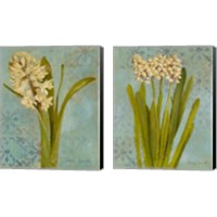 Framed 'Hyacinth on Teal  2 Piece Canvas Print Set' border=