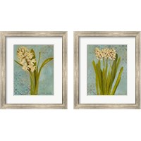 Framed 'Hyacinth on Teal  2 Piece Framed Art Print Set' border=