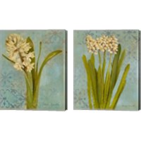 Framed 'Hyacinth on Teal  2 Piece Canvas Print Set' border=