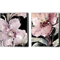 Framed 'Happy Bloom on Black 2 Piece Canvas Print Set' border=
