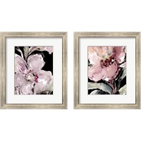 Framed 'Happy Bloom on Black 2 Piece Framed Art Print Set' border=