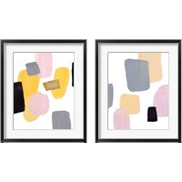 Framed 'Floating Shapes 2 Piece Framed Art Print Set' border=