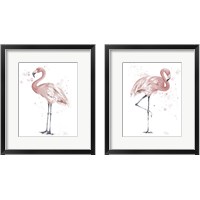Framed 'Flamingo Stand 2 Piece Framed Art Print Set' border=