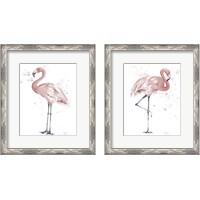 Framed 'Flamingo Stand 2 Piece Framed Art Print Set' border=