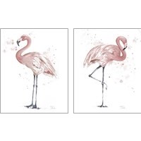 Framed 'Flamingo Stand 2 Piece Art Print Set' border=