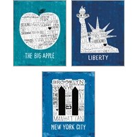 Framed Iconic NYC 3 Piece Art Print Set