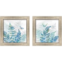 Framed 'Indigo Ferns 2 Piece Framed Art Print Set' border=