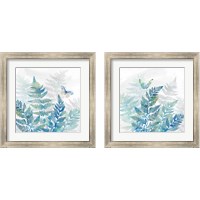 Framed 'Indigo Ferns 2 Piece Framed Art Print Set' border=