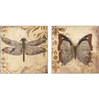 Framed 'Butterfly 2 Piece Art Print Set' border=