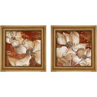 Framed Whispering Magnolia on Red 2 Piece Framed Art Print Set