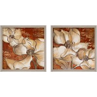 Framed Whispering Magnolia on Red 2 Piece Framed Art Print Set