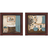 Framed Blue Zen Bath 2 Piece Framed Art Print Set