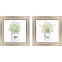 Framed 'Farm Herbs 2 Piece Framed Art Print Set' border=