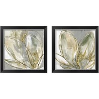 Framed 'Blooming Gold 2 Piece Framed Art Print Set' border=