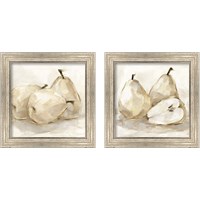 Framed 'White Pear Study 2 Piece Framed Art Print Set' border=