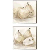 Framed 'White Pear Study 2 Piece Canvas Print Set' border=